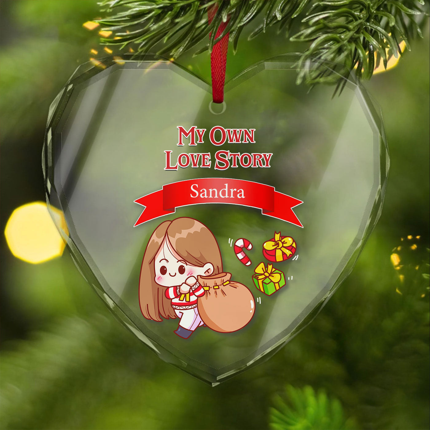 My Own Love Story | Holiday Gift Giving Christmas | Glass Ornament